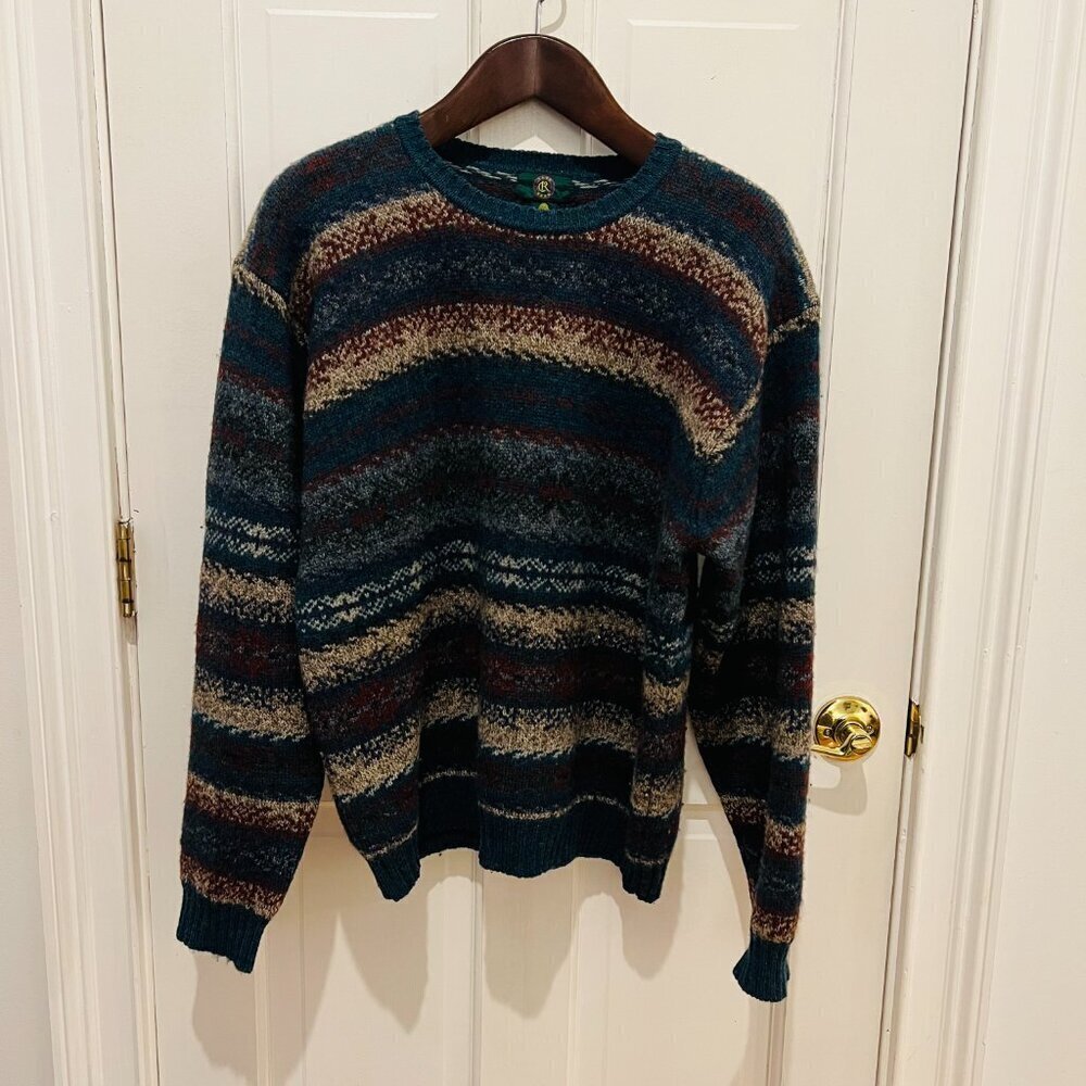 Vintage Club Room Pure Wool Shetland 90s Sweater Men’s Size Large - Picture 2 of 16
